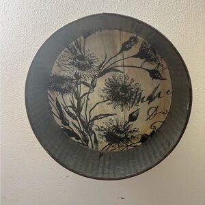 Floral Metal Wall Decor or Storage Bin
